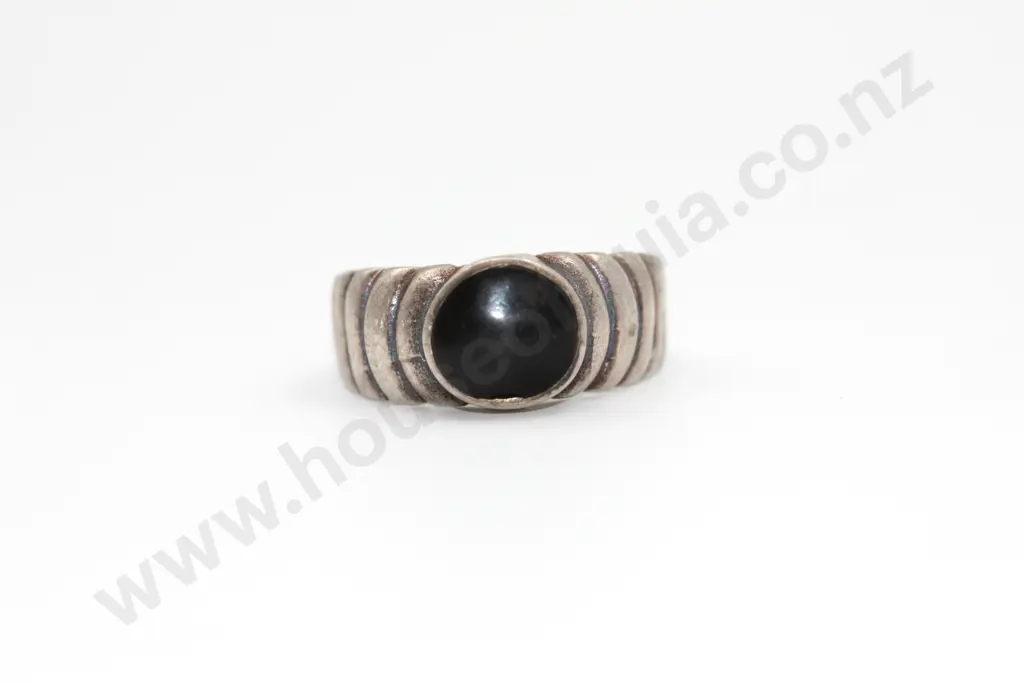Sterling Silver Handmade Onyx Ring "At Midnight" Image 1++