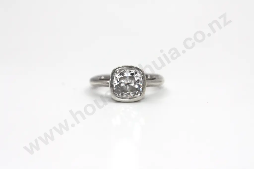 Sterling Silver Bezel Set Gem Ring "All by myself" Image 1++
