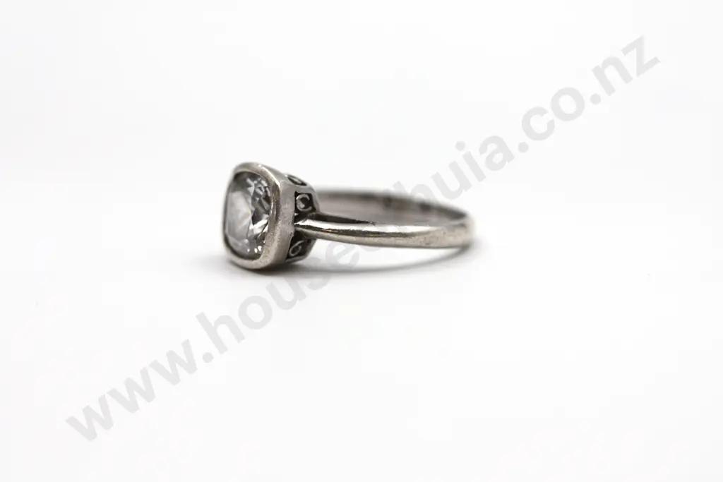 Sterling Silver Bezel Set Gem Ring "All by myself" Image 1++