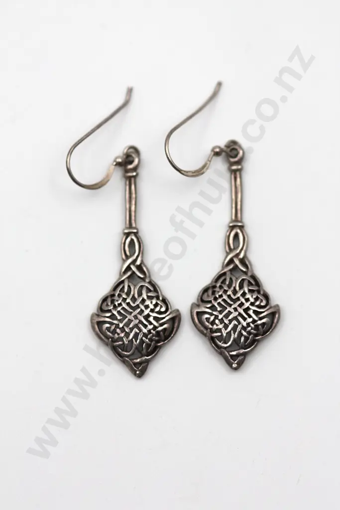 Sterling Silver Celtic Drop Earrings Image 1++