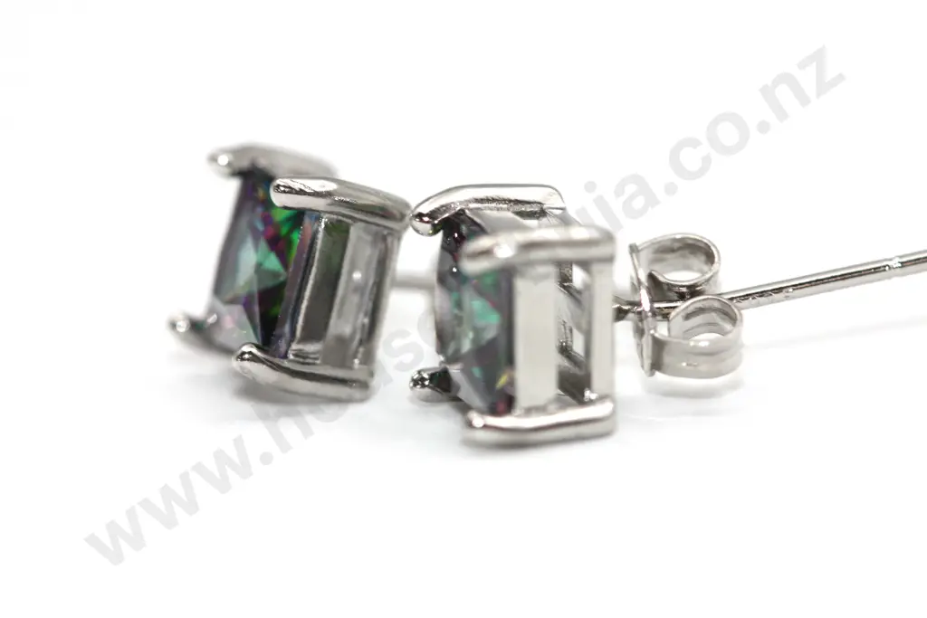 Sterling Silver Alexandrite Earrings "Sweet symphonies in blue & green" Image 1++