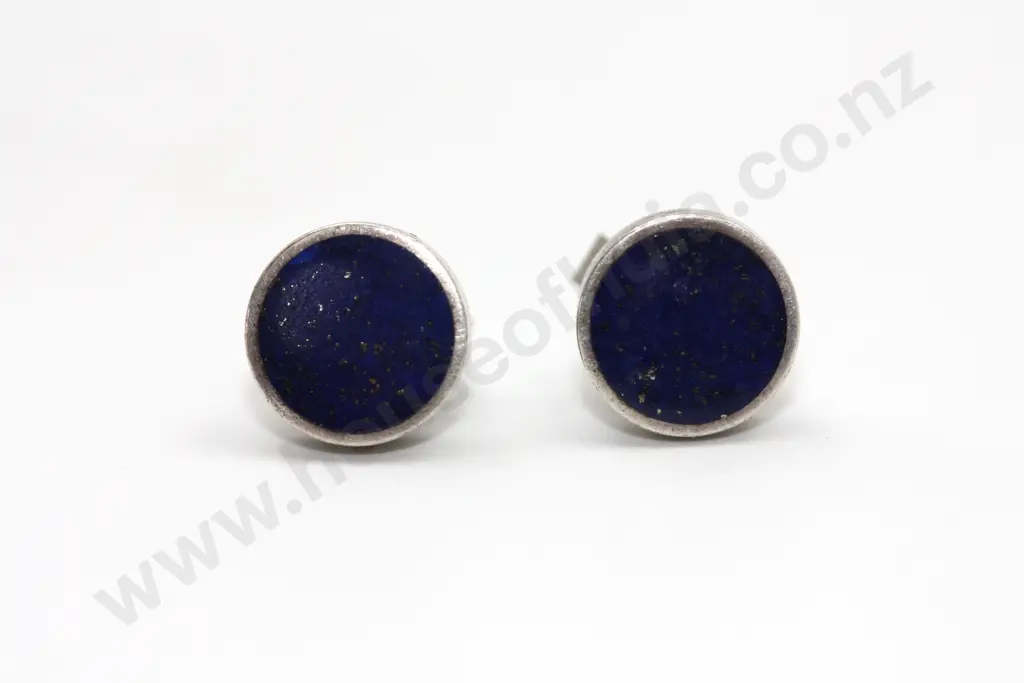 Sterling Silver Lapis Stud Earrings "In the Lap of Luxury" Image 1++