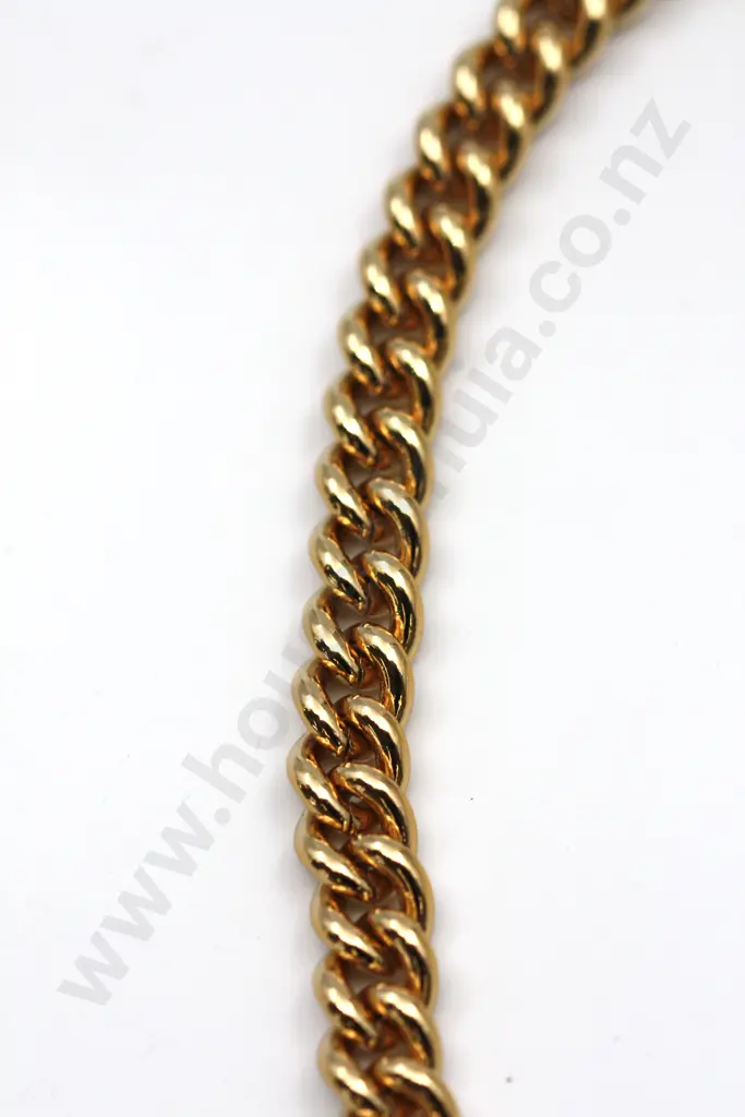 Supremely Heavy & Vibrant Gold Coloured Curb Link Necklace: As New "Feels like warm Italian sunshine" Image 1++