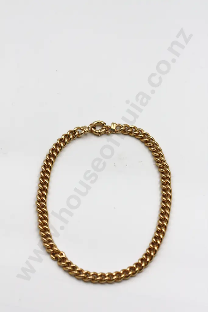 Supremely Heavy & Vibrant Gold Coloured Curb Link Necklace: As New "Feels like warm Italian sunshine" Image 1++