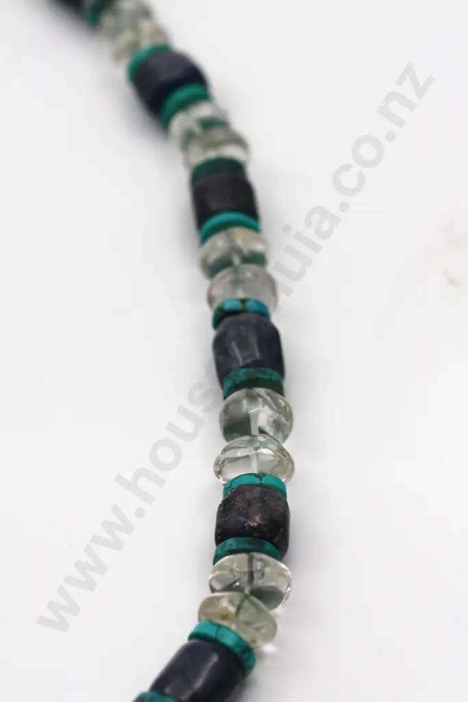 Weighty Stone & Cut Glass Colourful Bead Necklace "Champagne" Image 1++