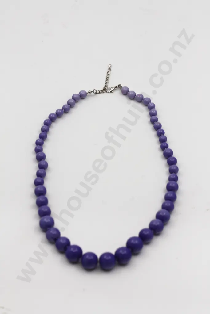 Graduated Size & Colour String of Purple Beads "Purple Rain (drops)" Image 1++