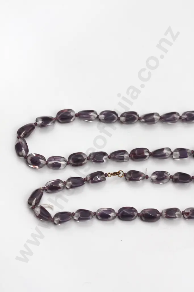 Long Strand of Freeform Purple Glass Beads "All that jazz" Image 1++