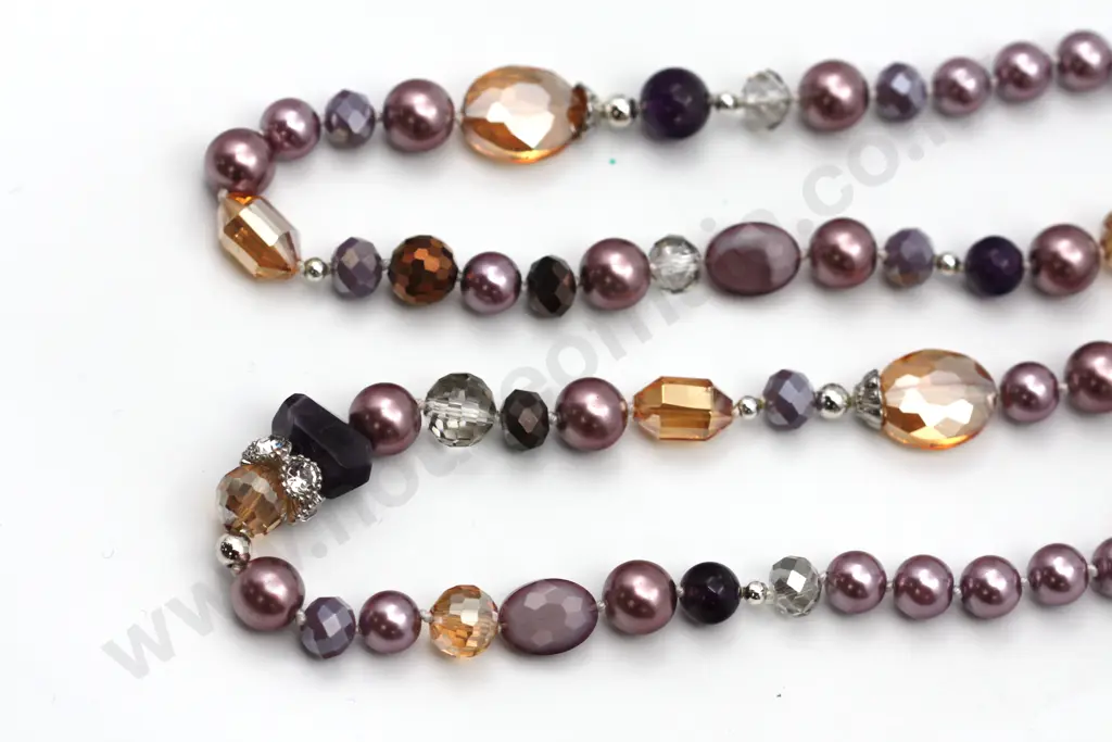 Substantial Strand of Cut Crystals & Faux Beads in Blues Purples Pinks and Amber Tones "Vintage Pick n Mix" Image 1++