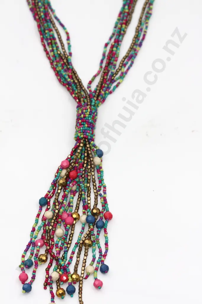 Large Multi-Strand Necklace w Wide Variety of Colours & Sizes "Love Love Beads" Image 1++