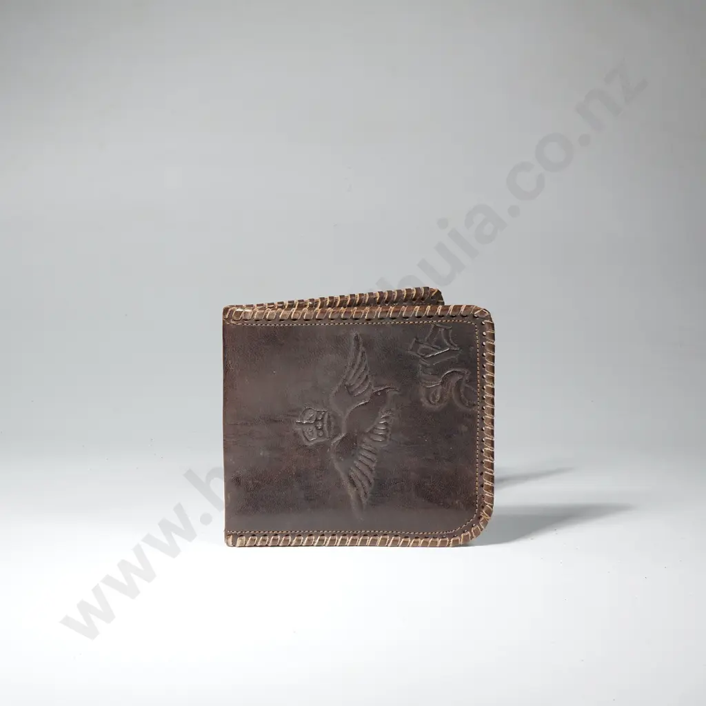 WW2 leather Wallet w Note of Leave Image 1++