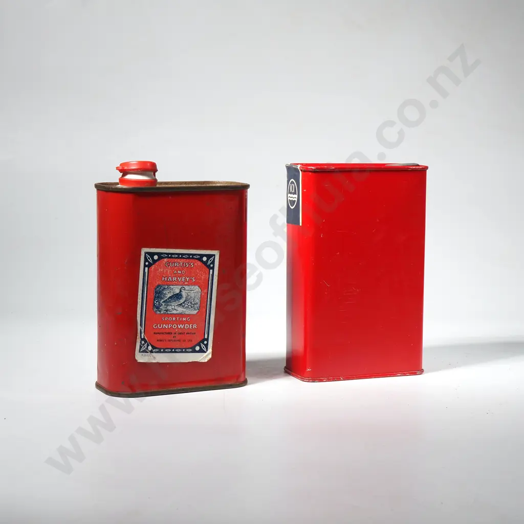 2 x Vintage Curtis's & Harvey No. 4 Canister Gunpowder Tins Image 1++