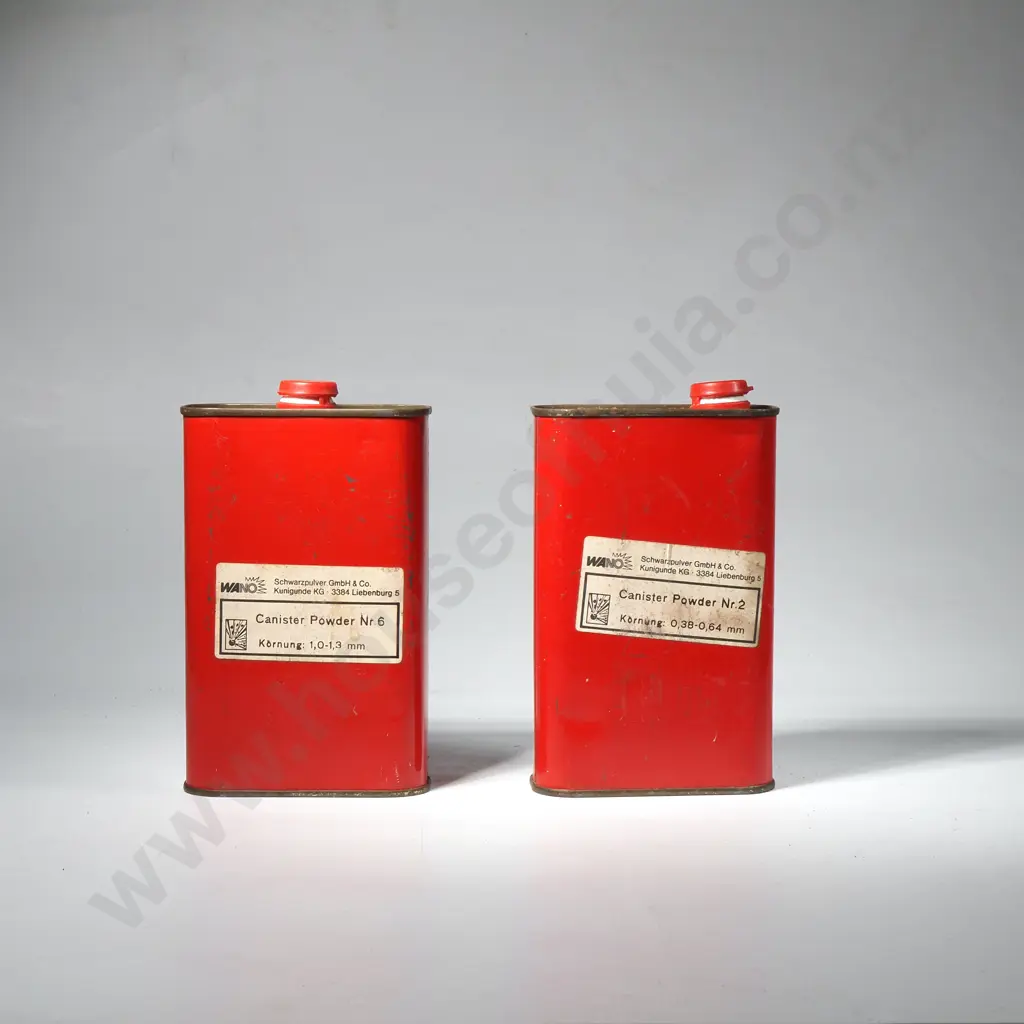 2 x Vintage WANO Gunpowder Cannister Tins Image 1++