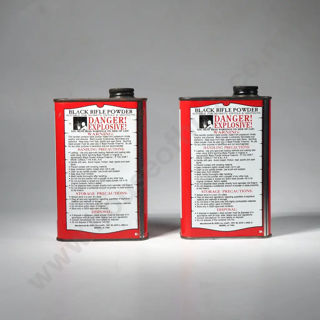 2 x GOEX Black Rifle Powder Tins Image 1++