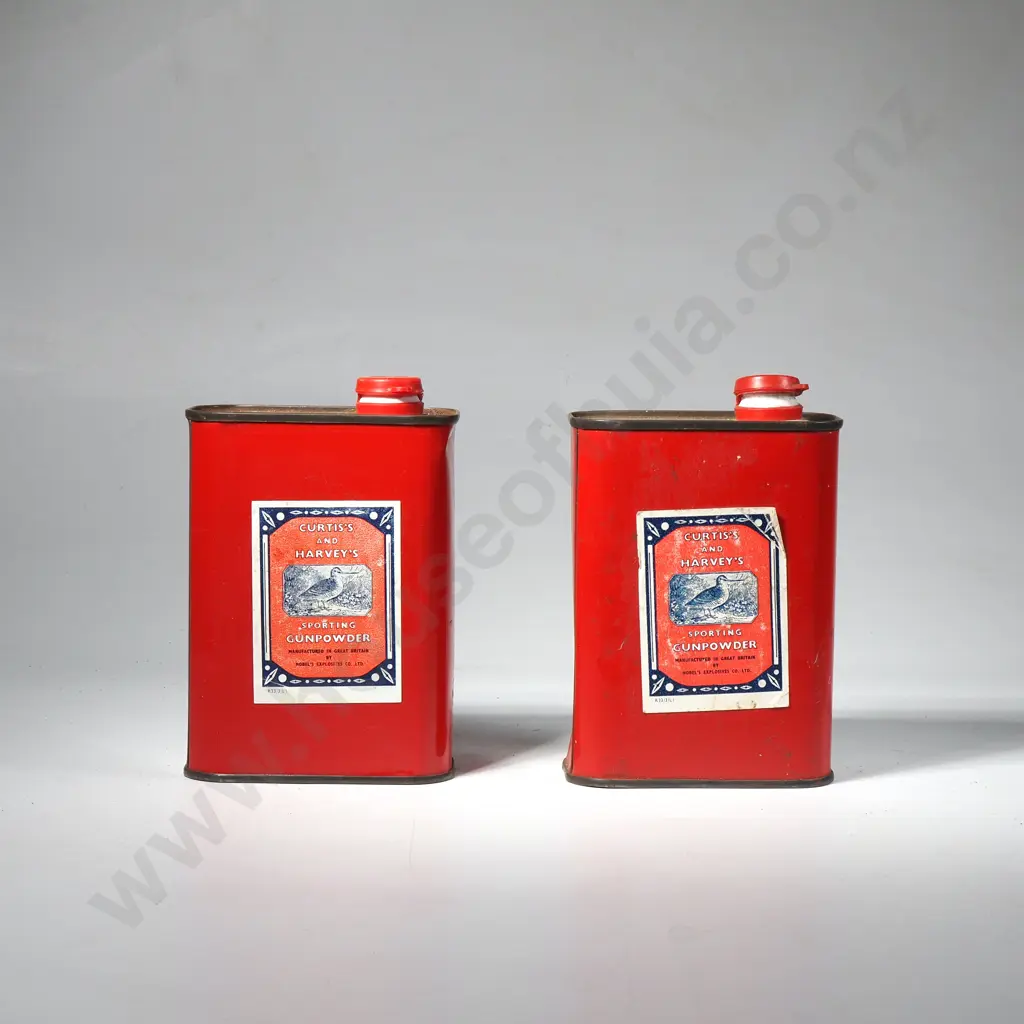 2 x Vintage Curtis's & Harvey No 6 Canister Gunpowder Tins Image 1++
