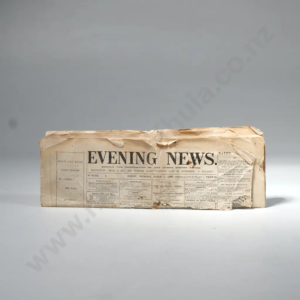 March 1 1900 Miniature Sydney Evening News Newspaper Image 1++
