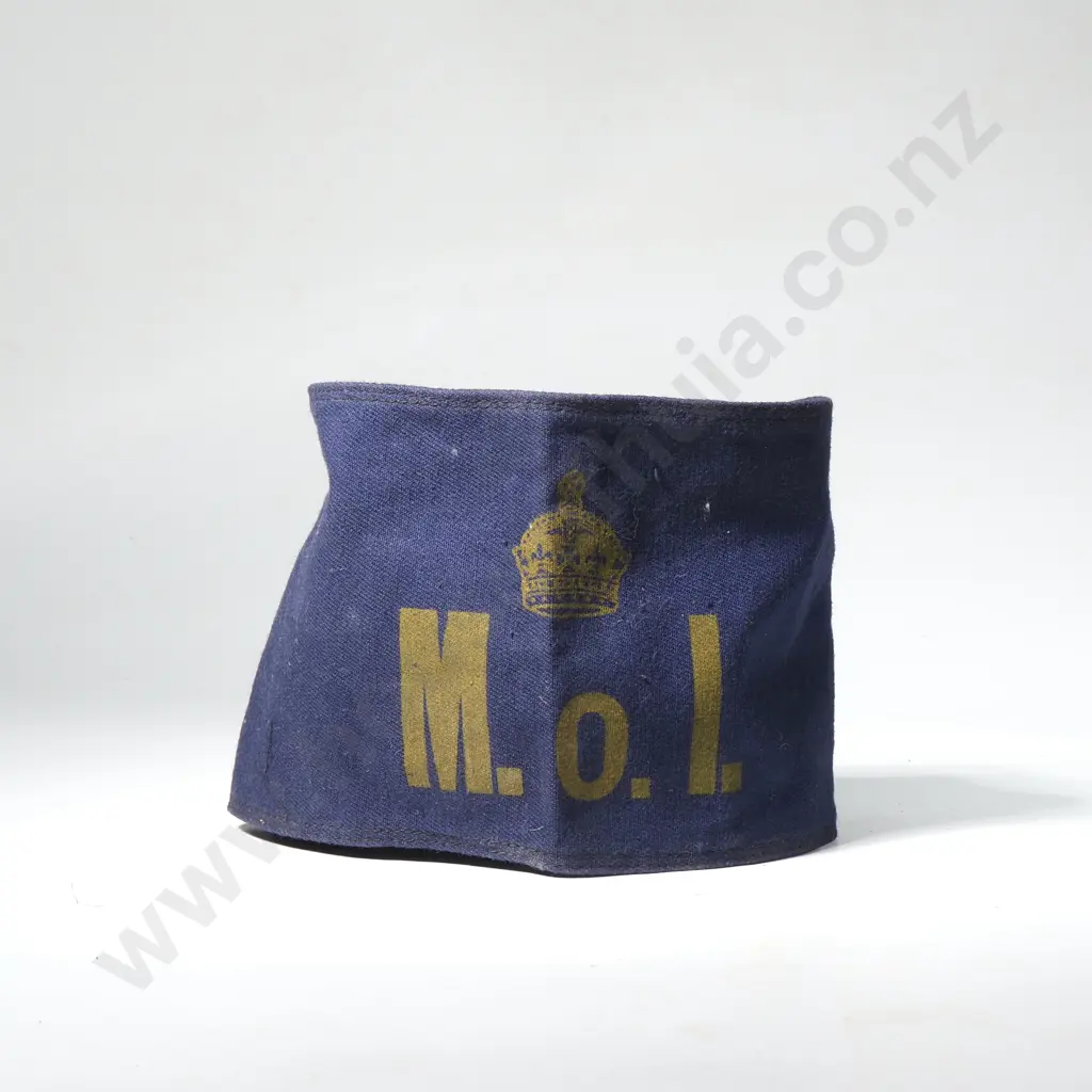 Vintage Military or Service Related Armband in Blue Fabric w Crown Image 1++