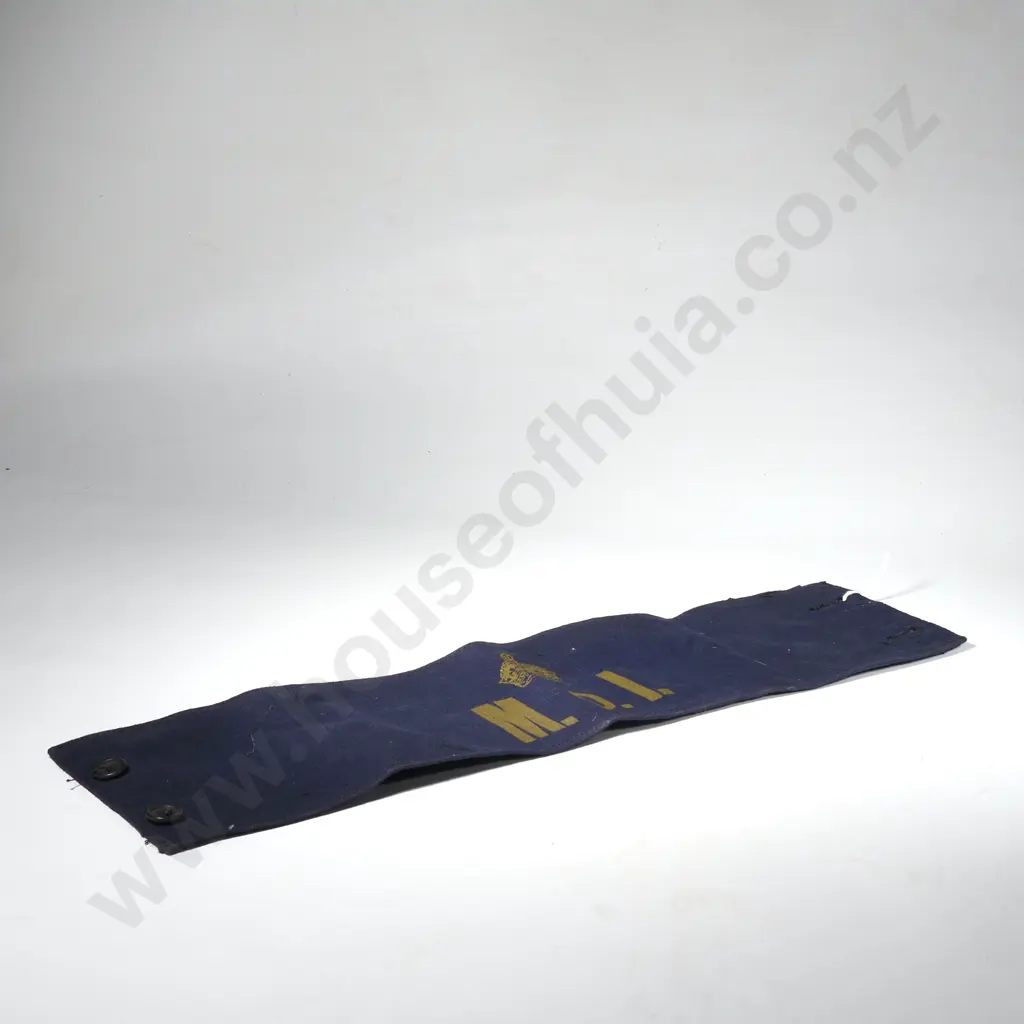 Vintage Military or Service Related Armband in Blue Fabric w Crown Image 1++