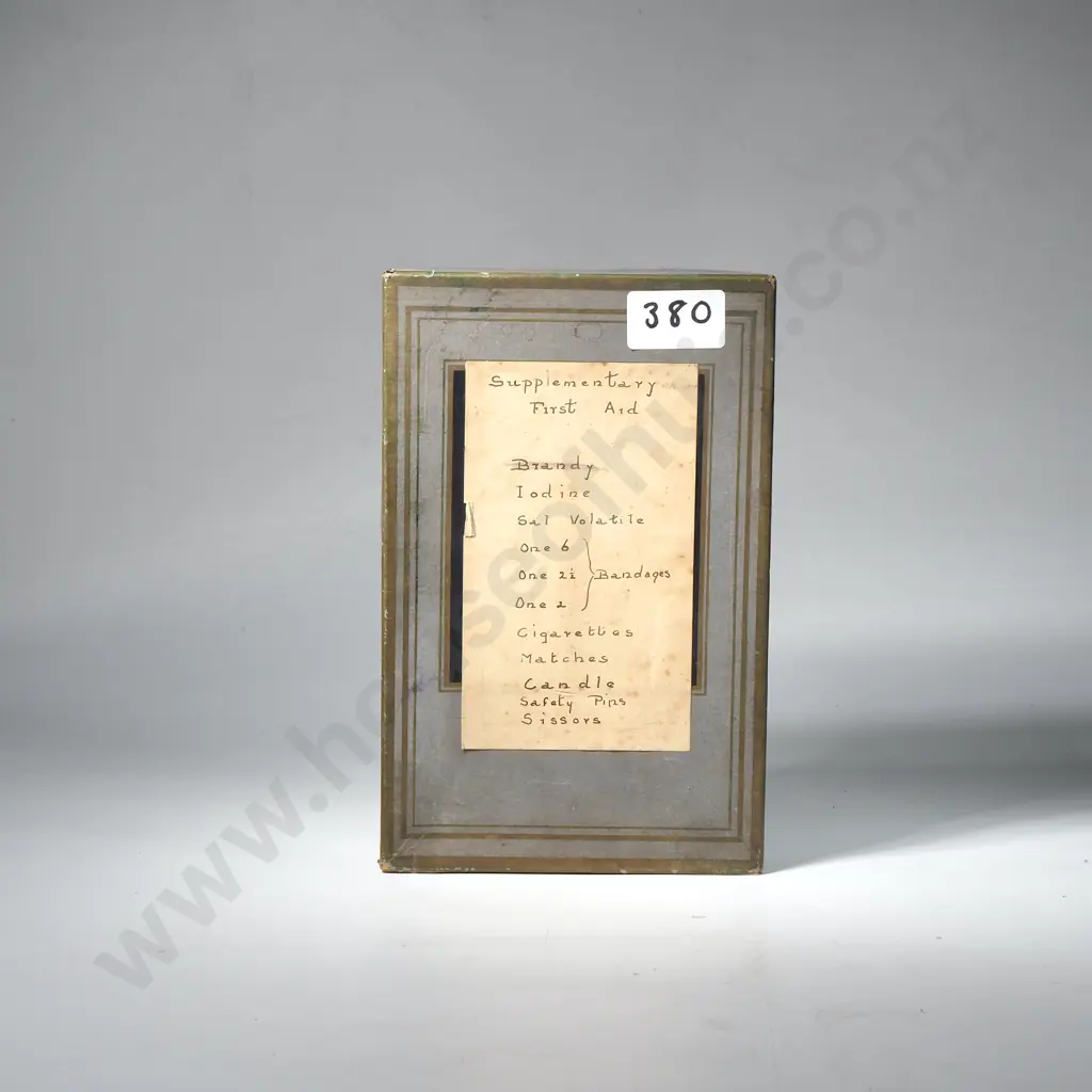 Cardboard Box Supplementary First Aid Kit w Contents - Possibly for the Home Guard Image 1++