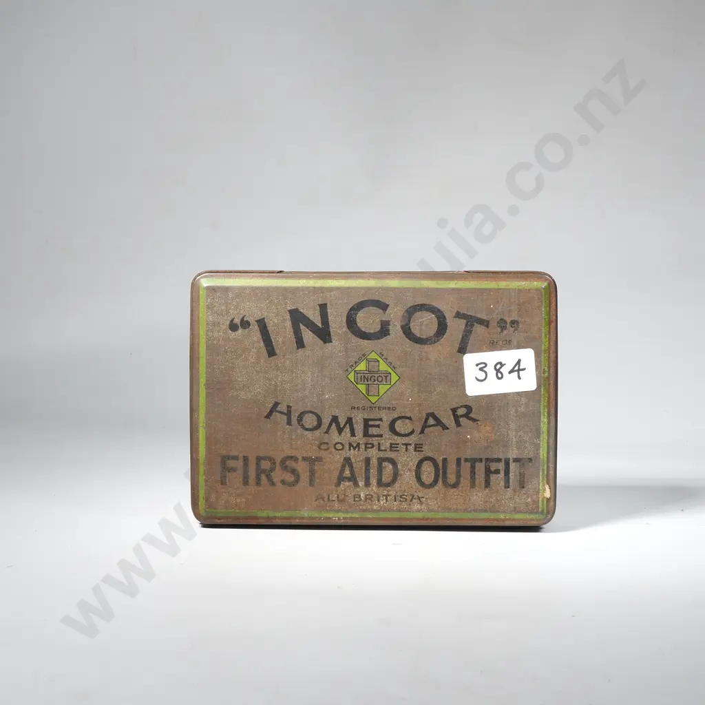 Vintage Ingot Homecar Complete First Aid Kit/ Outfit All British Auto Travel & Contents Image 1++