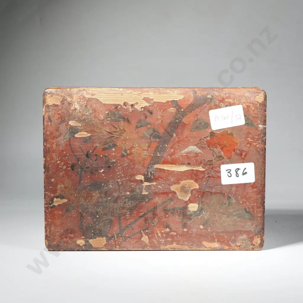 Antique Chevrons & Badges; One For Fas-Et -Gloria 12th Battery Artillery In A Lacquered Box Image 1++