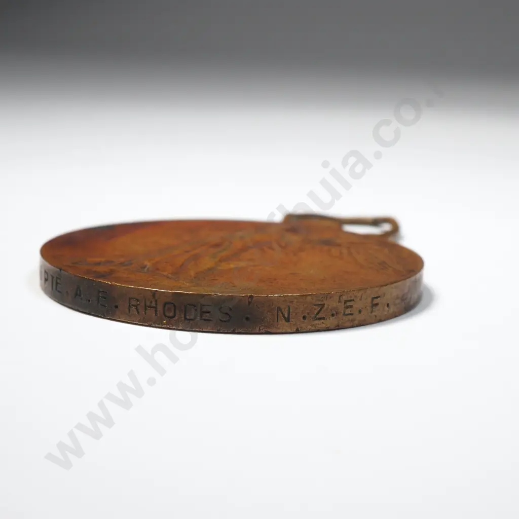 WWI Victory Medal Named “9/1733 PTE. A. E. RHODES.”  ( Toned ). 22622 Image 1++
