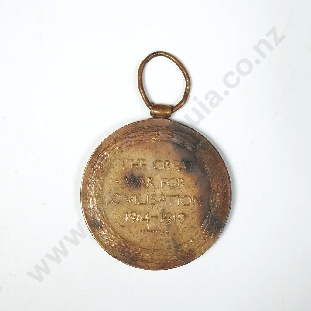 WWI Victory Medal Named “9/1733 PTE. A. E. RHODES.”  ( Toned ). 22622 Image 1++