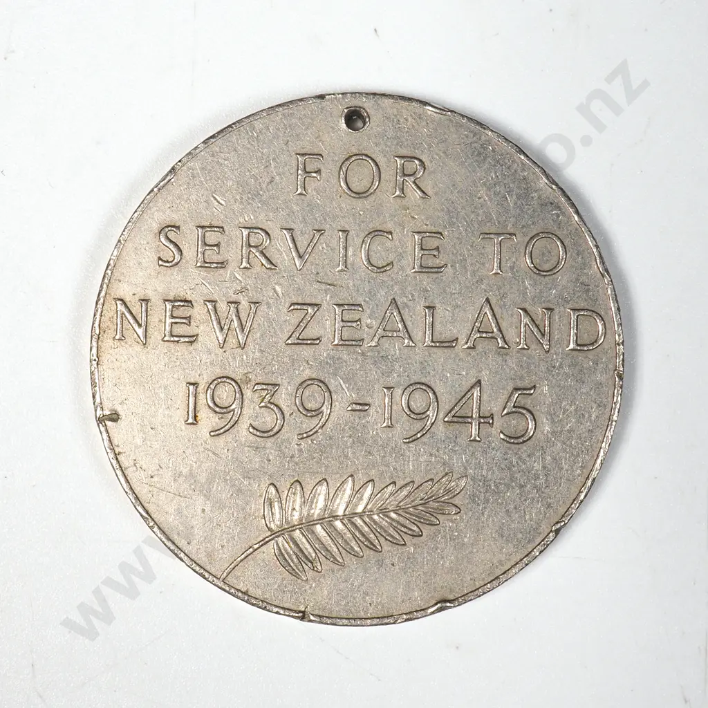 WWII NZ War Service Medal Missing Suspender ( Rough ). Image 1++