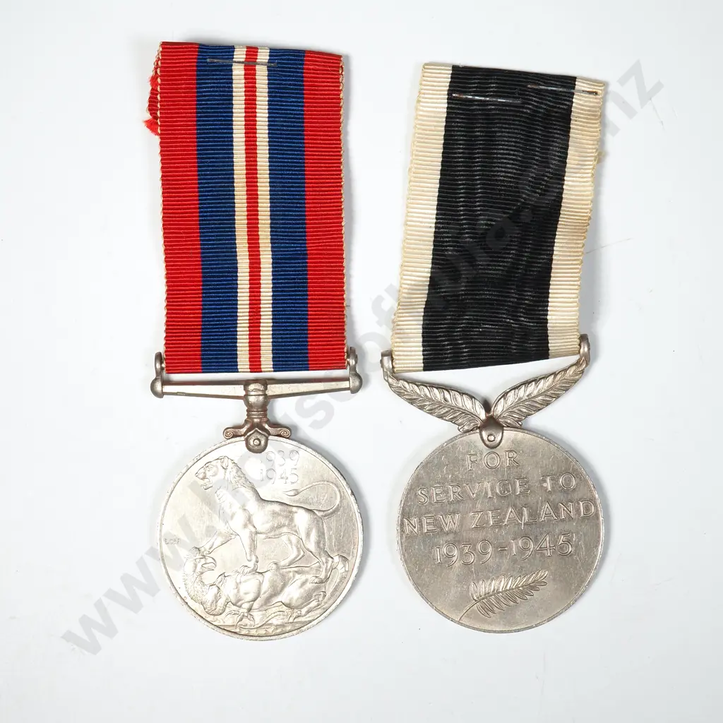 WW2 New Zealand Home Service Pair to R P Richards Image 1++