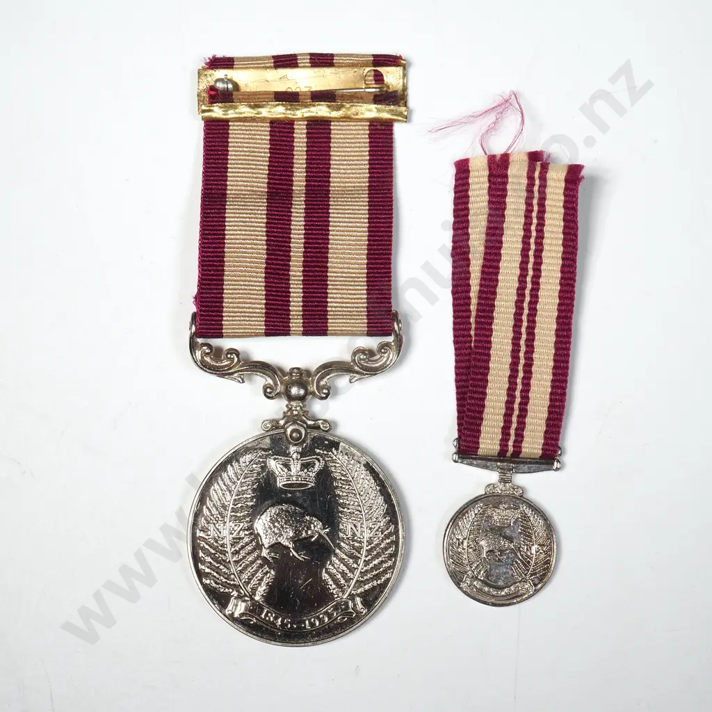 NZ Army 150 Years Service Medal And Matching Miniature. Image 1++