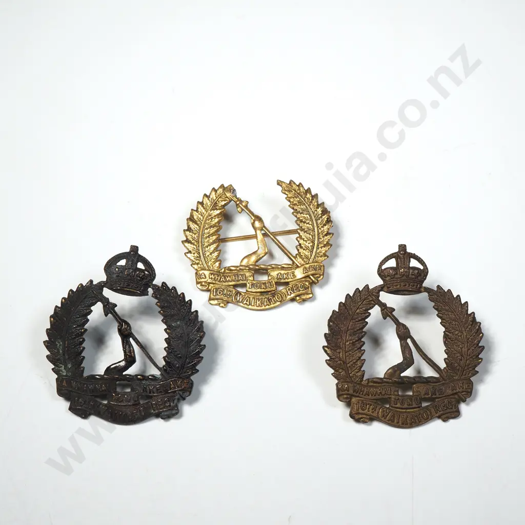 Three WW1 New Zealand Badges  Image 1++