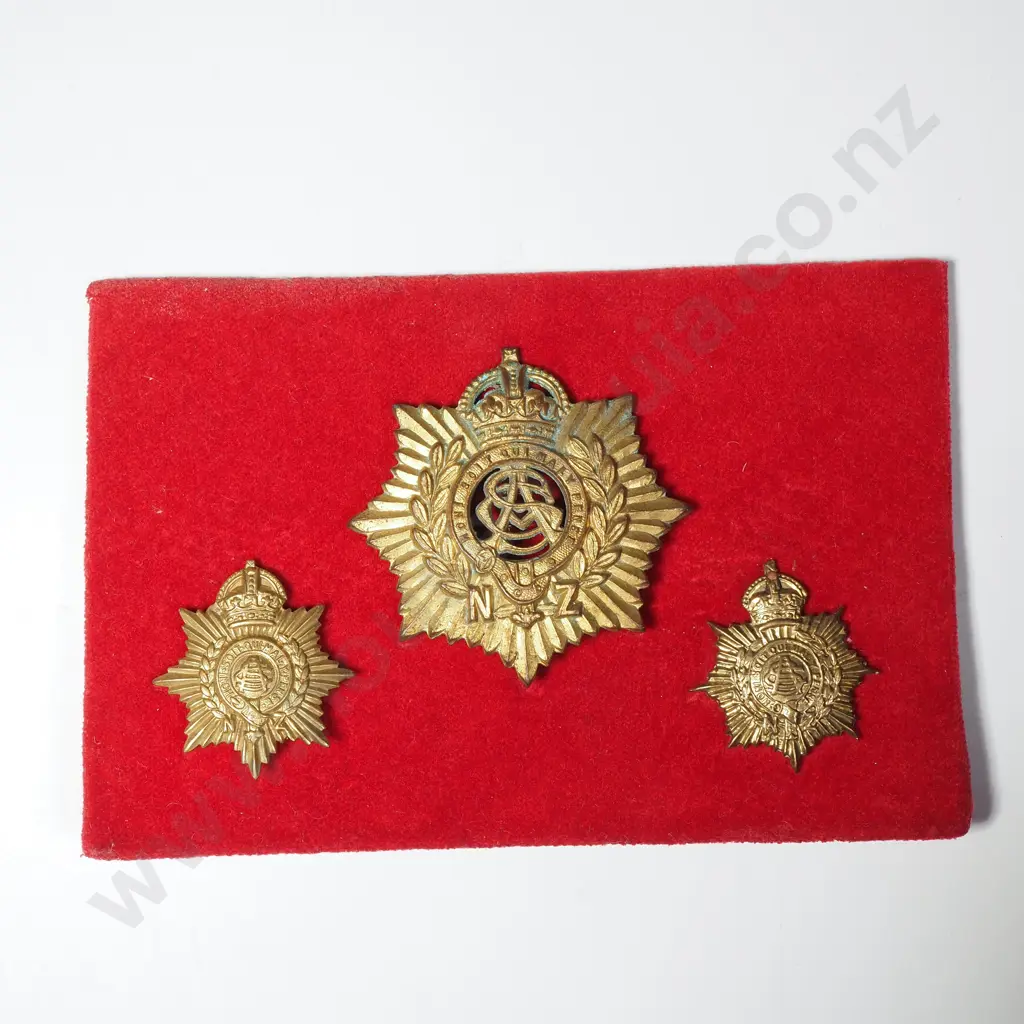 WW1 New Zealand Army Service Corp Cap & Collar Badges  Image 1++