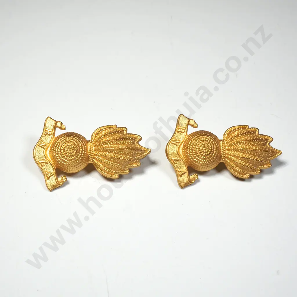 Pair of RNZA Collar Badges Image 1++