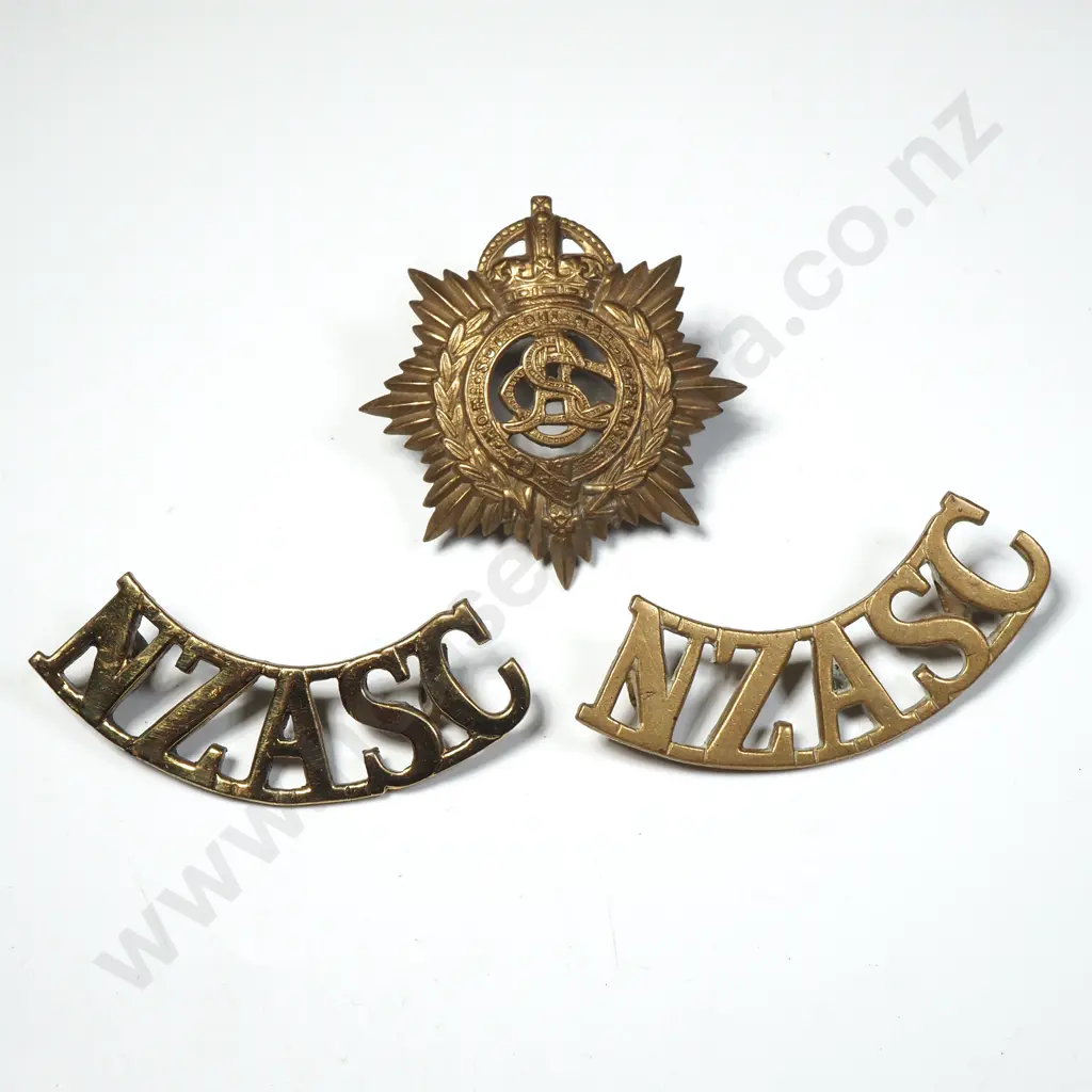 WW2 New Zealand Brass Badges Image 1++