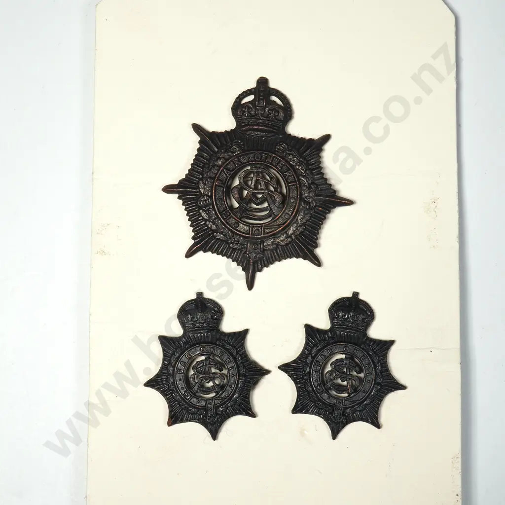 KC Army Service Corps Cap & Collar Badges Image 1++