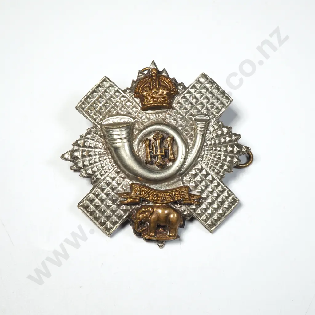 WW1 Highland Light Infantry Cap Badge w Indian Battle Honours Image 1++