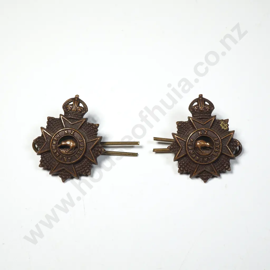 Two WW1 New Zealand Permanent Staff Colla rTabs  Image 1++