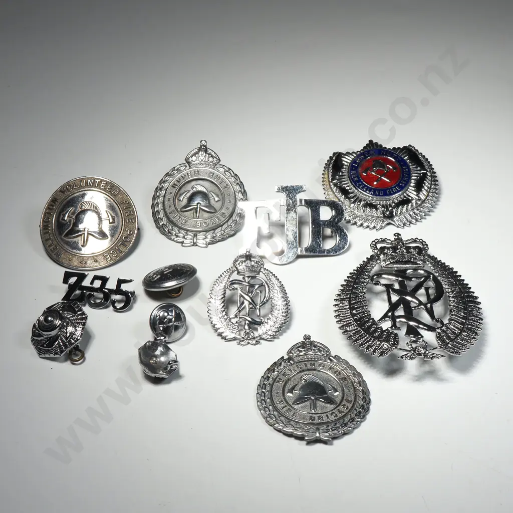 Assorted Lot of Firebrigade Cap Badges - One Police  Image 1++