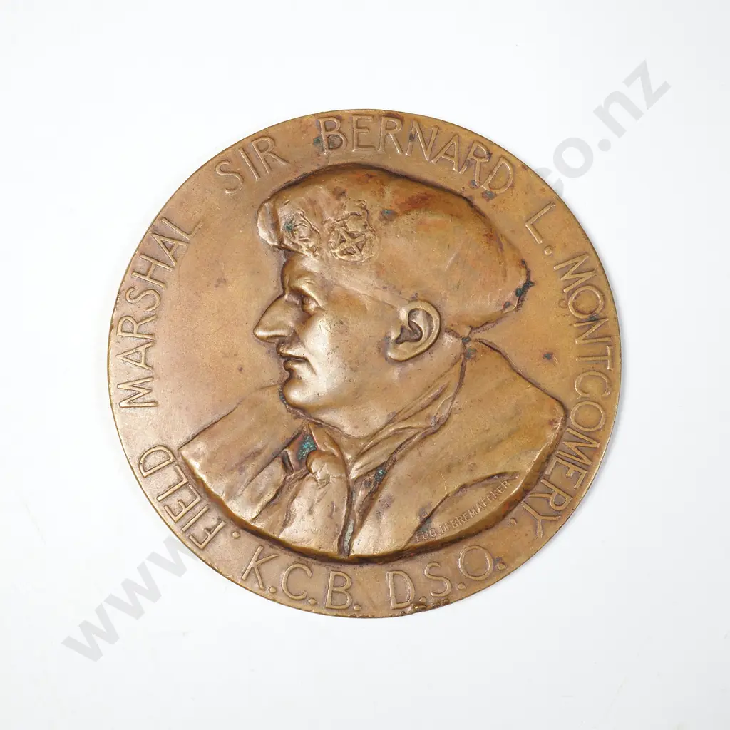Large Belgian Bronze Medal Commemorating Field Marshall Sir Bernard L Montgomery - 70mm Diamater Image 1++