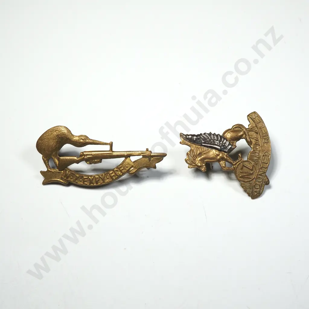 Two WW1 New Zealand Reinforcement Collar Badges Image 1++