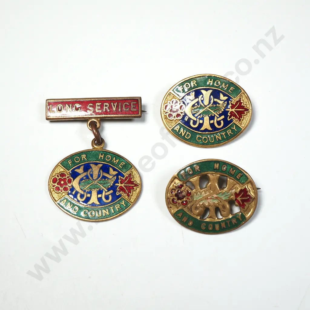 Three WW2 For Home & Country Badges  Image 1++