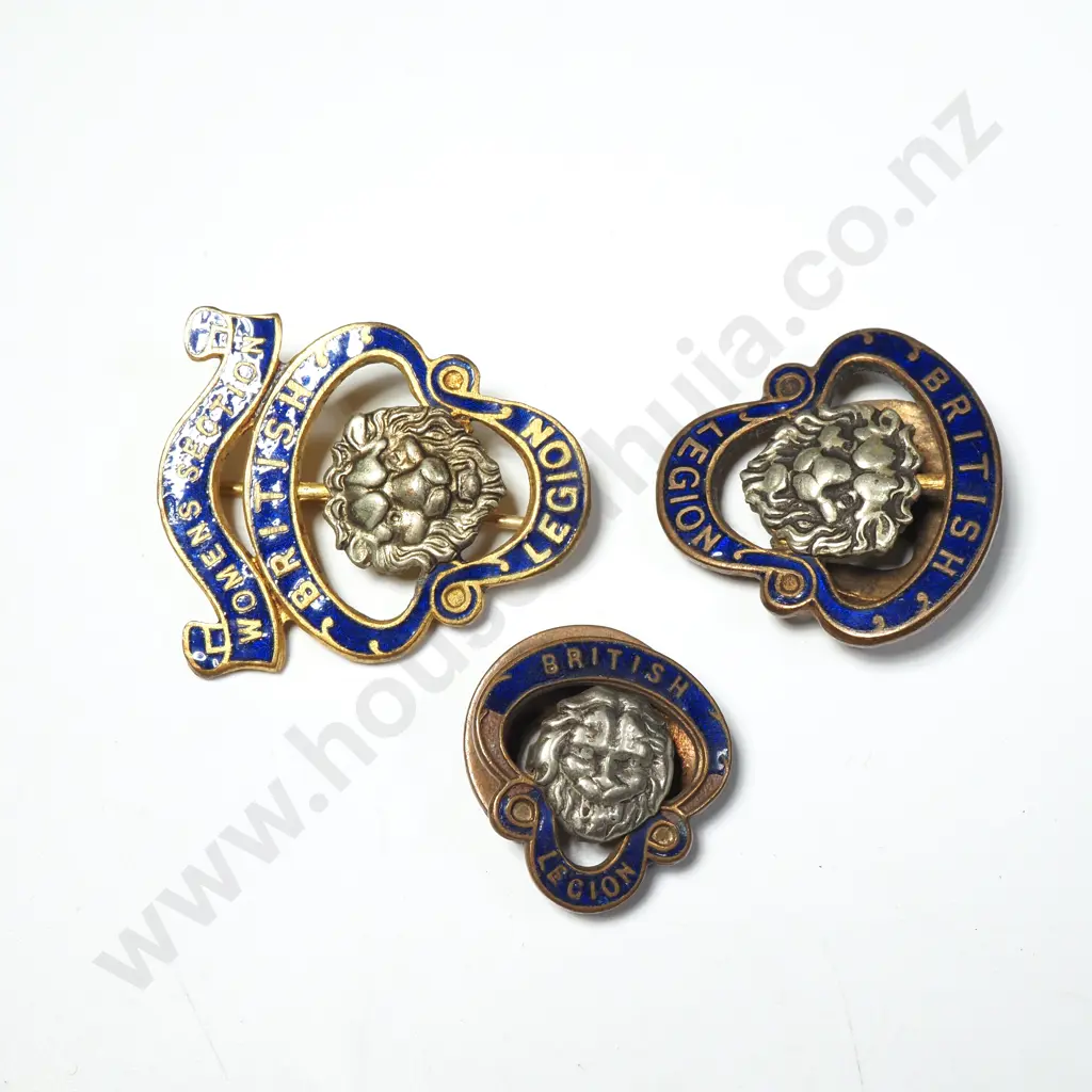 Three British Legion Badges - One Womens Section  Image 1++
