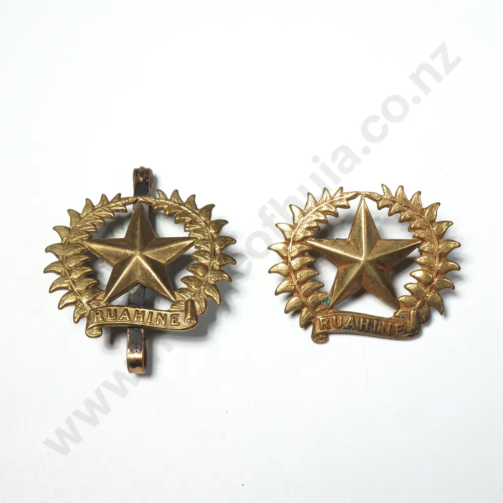 Two WW1 Ruahine Collar Tabs  Image 1++