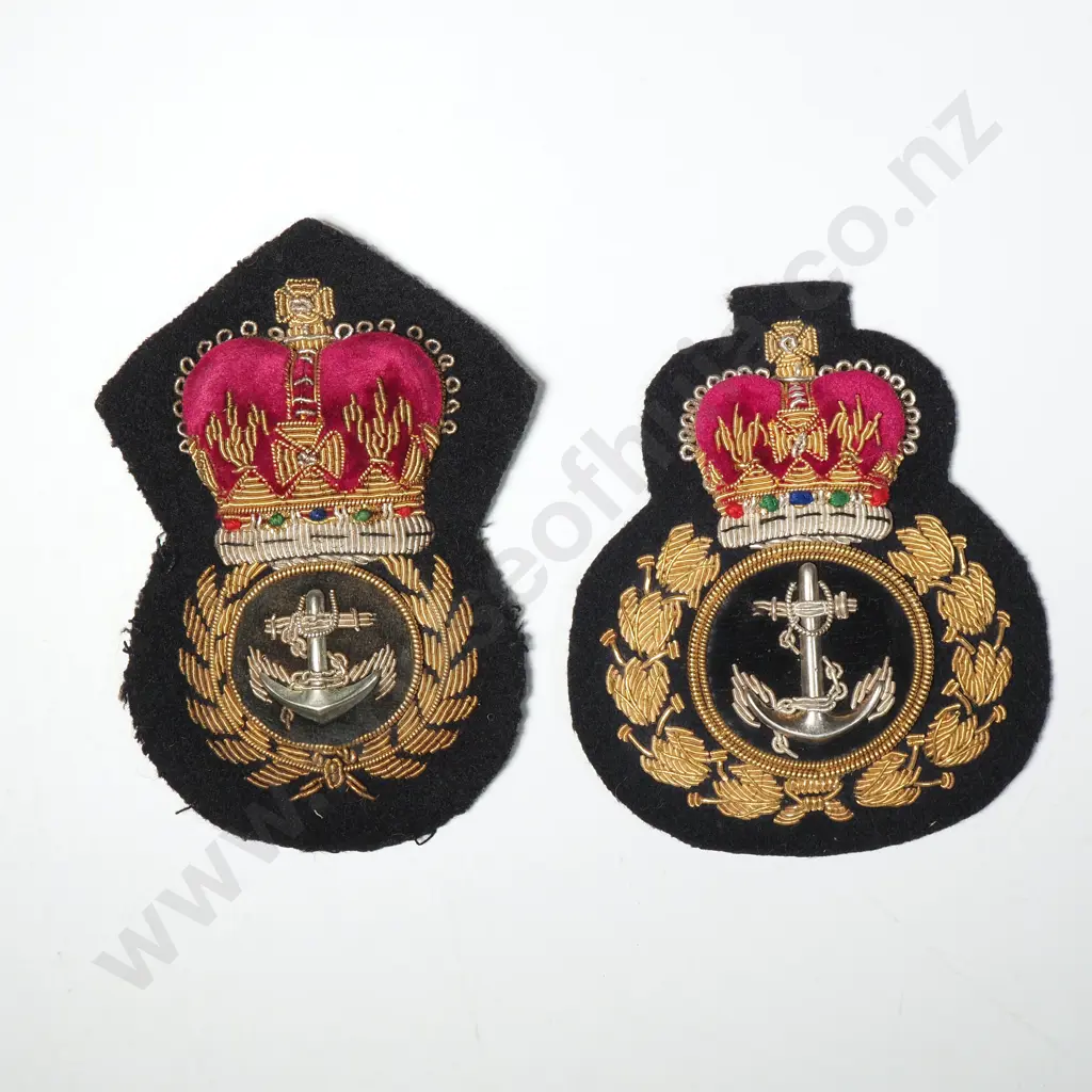 Royal NZ Navy Post 1953 2 x Bullion Hat Badges (Different Styles) Image 1++