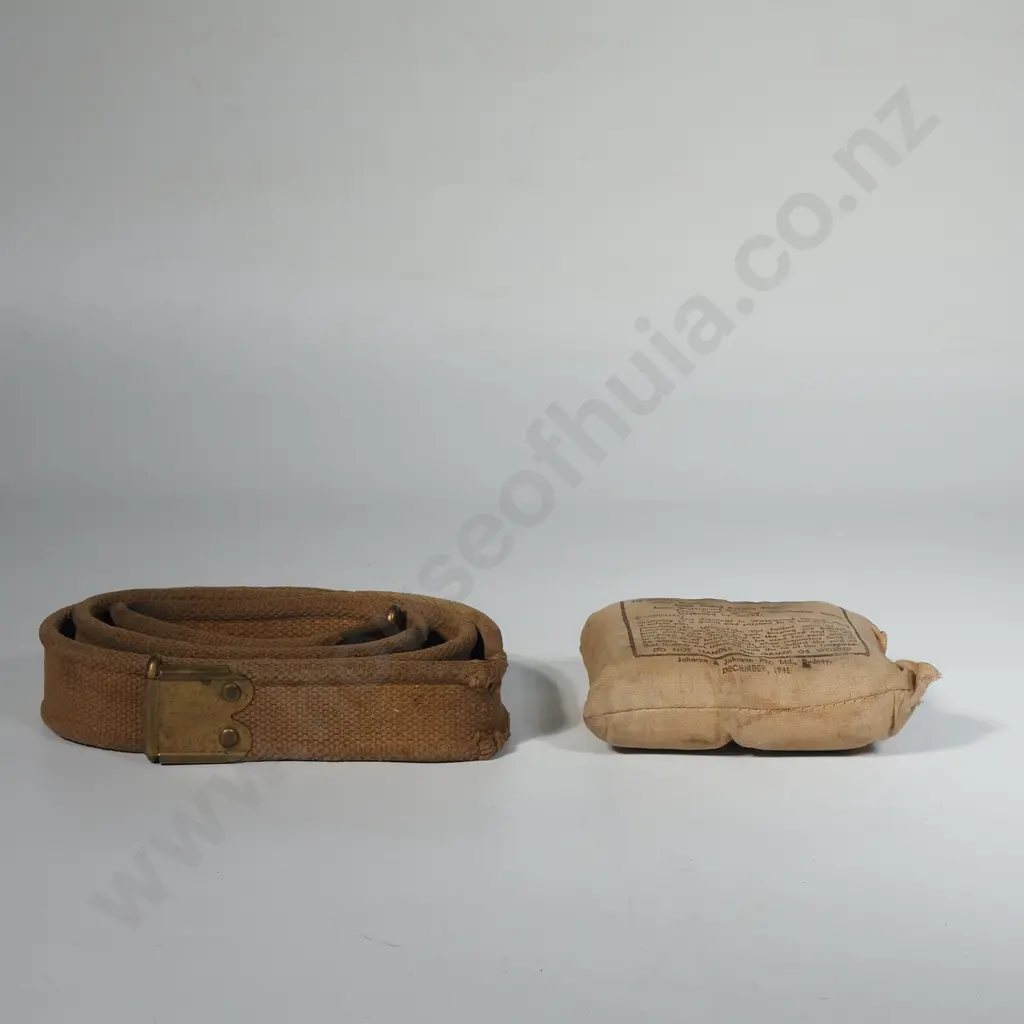 1937 Pattern Rifle Sling, A/F. 1941 First Field Dressing. Image 1++