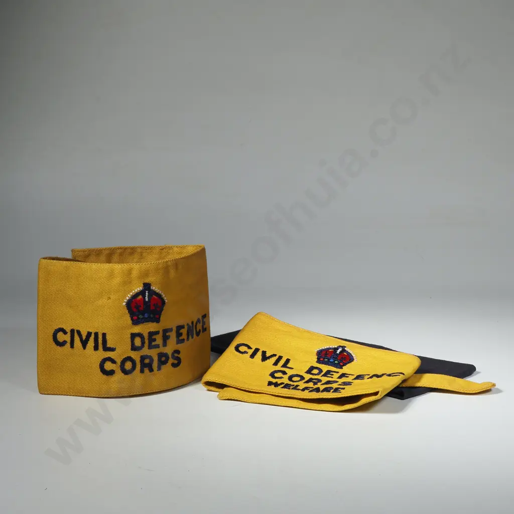 3 X Kings Crown Civil Defence Corp Arm Bands Image 1++