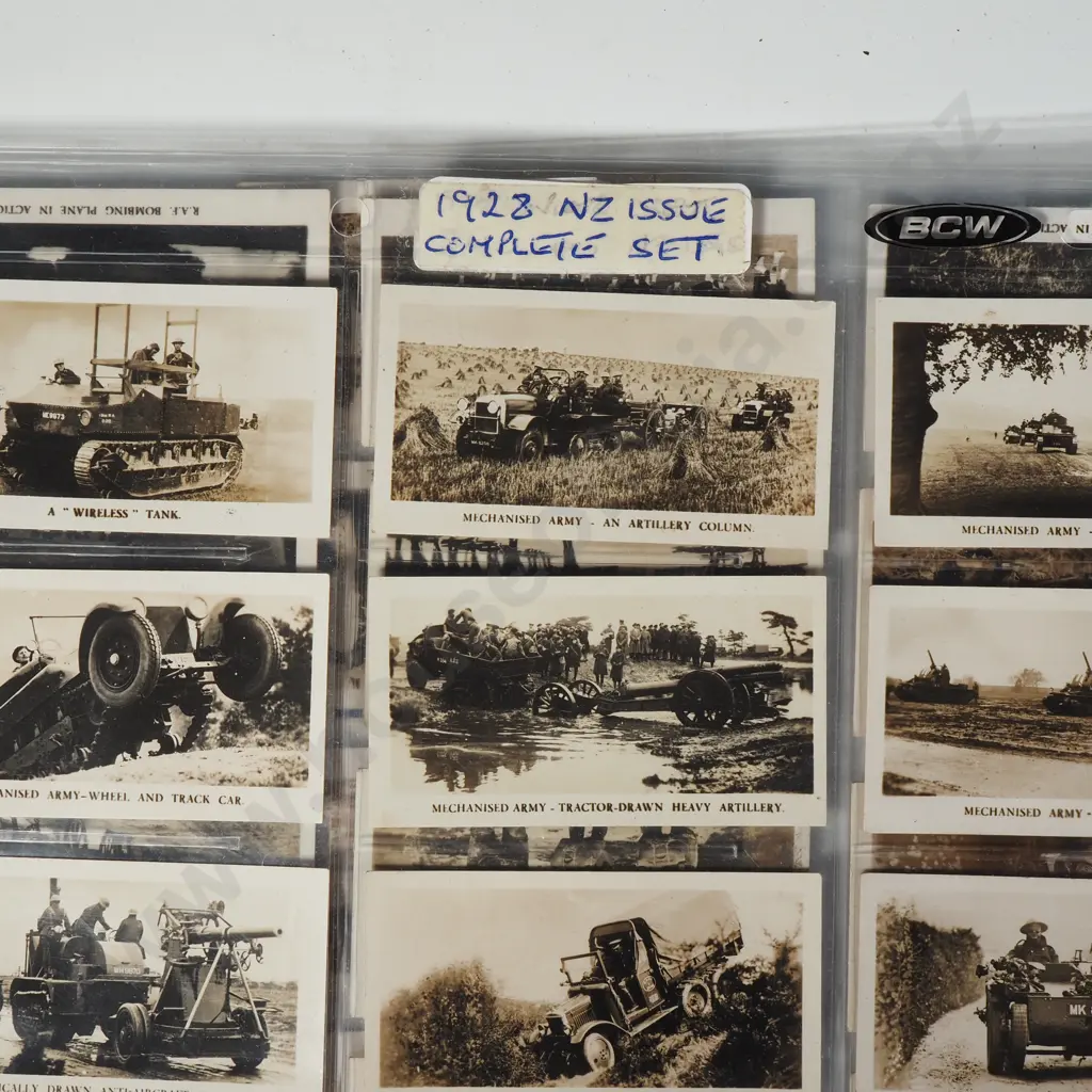 50 Units of the British Army & RAF Cigarette Cards & 16 Phillips Tea Army Badge Cards in Display Folders Image 1++