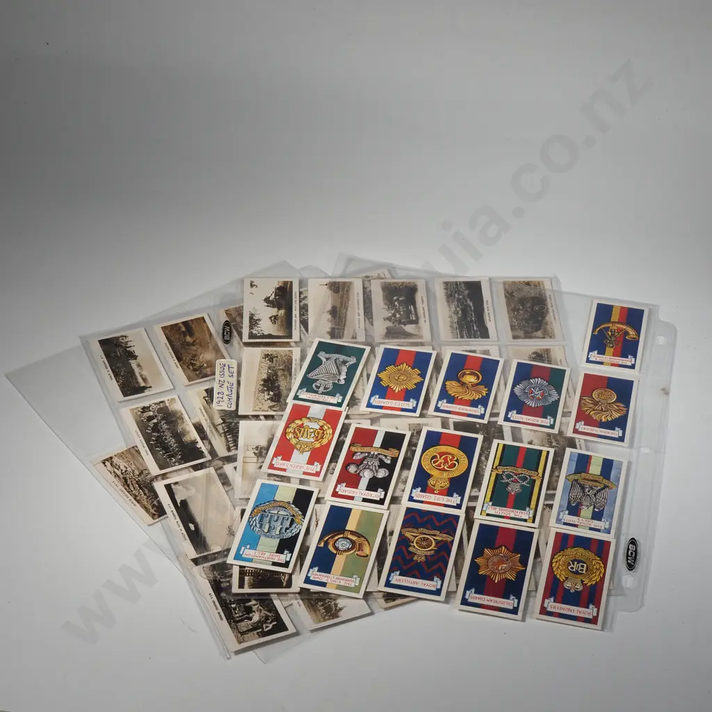 50 Units of the British Army & RAF Cigarette Cards & 16 Phillips Tea Army Badge Cards in Display Folders Image 1++