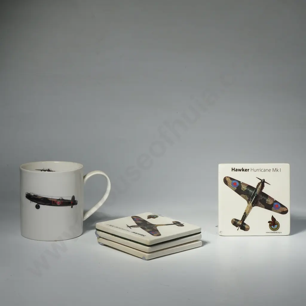 Four NZ Warbirds Coasters & One Mug Image 1++
