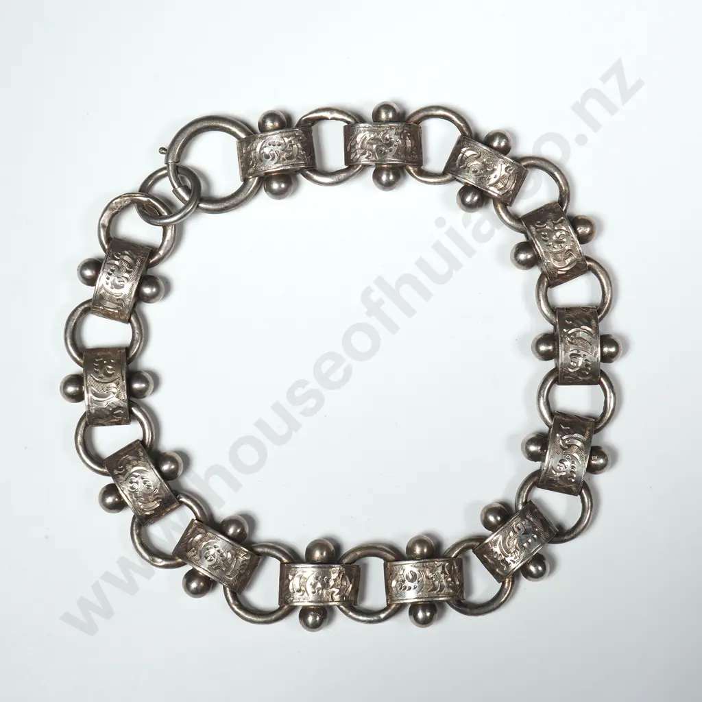 Fancy Antique Sterling Silver Bracelet Image 1++