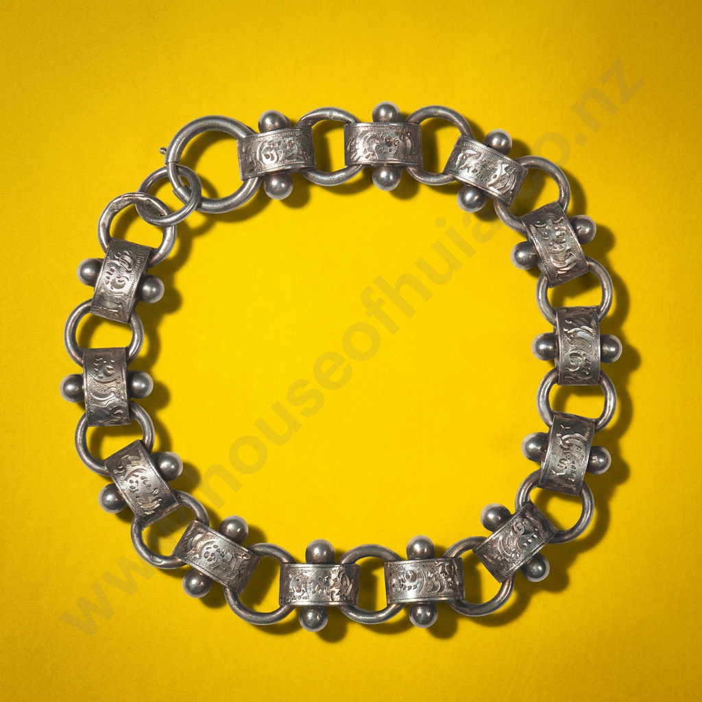 Fancy Antique Sterling Silver Bracelet Image 1++